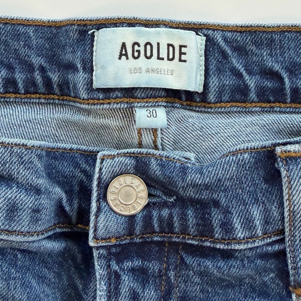 Agolde Jeans Womens 30 Toni Mid Rise Distressed Skinny Stretch Dark Wash - Picture 3 of 8